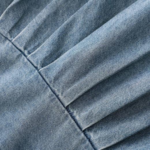 「高货wl」全新升级【铂金会员293/天猫389/差价96】(00456)洛诗琳气质复古磨白牛仔衬衫2026春季新款系带收腰上衣女 商品图3