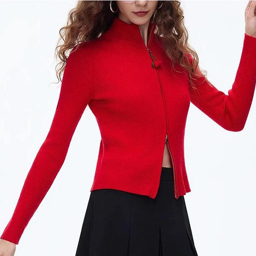 红色毛衣羊毛衫 | 简约修身、柔软保暖、红色经典设计、彰显高级质感、时尚百搭【HZ】 商品图3