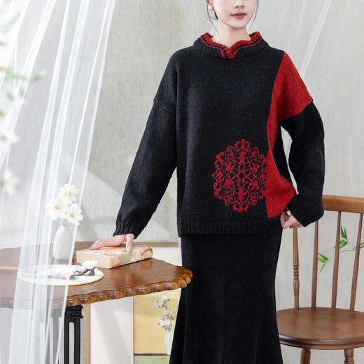 苏苏姐家团花似锦套头衫手工DIY毛衣编织棒针衣服毛线团材料包 商品图1