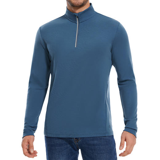 IGUANA 羊毛系列 美利奴羊毛男士内搭保暖打底衫户外半拉链上衣（ZX） 商品图4