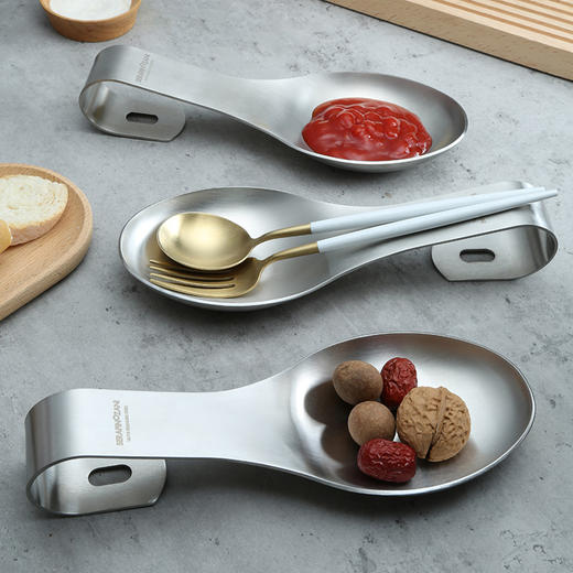 锅铲托架 不脏台面 | 意大利尚尼帕尔玛炊具搁架 保持灶台洁净 隔热防烫 不占台面（18/10优质不锈钢） 商品图1