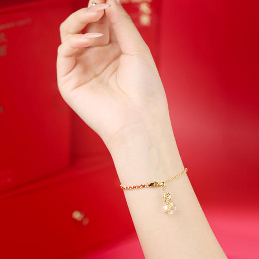 【宫里上新】盛世传祥·马上有福白水晶红绳手链 商品图1