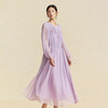 【林栖设计小店】手工绣花|桑蚕丝捏褶钉珠淡紫仙气2026春新款真丝连衣裙1961199 商品缩略图4