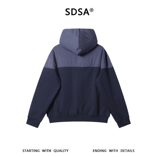 36002SDSA秋冬新款痞帅男装美式拼接撞色印花字母拉链连帽卫衣开衫百搭 商品图5