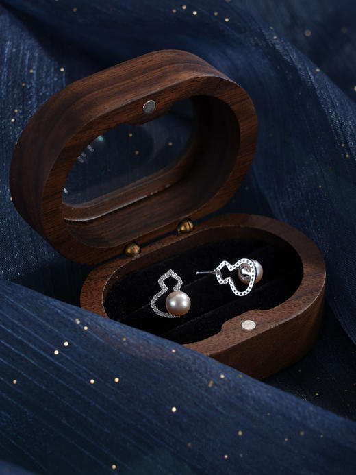 子佩集【纳福之喜】银S925珍珠惜王妃耳钉【MZEH005】6.5mm珠葫芦灰珠2601 商品图4