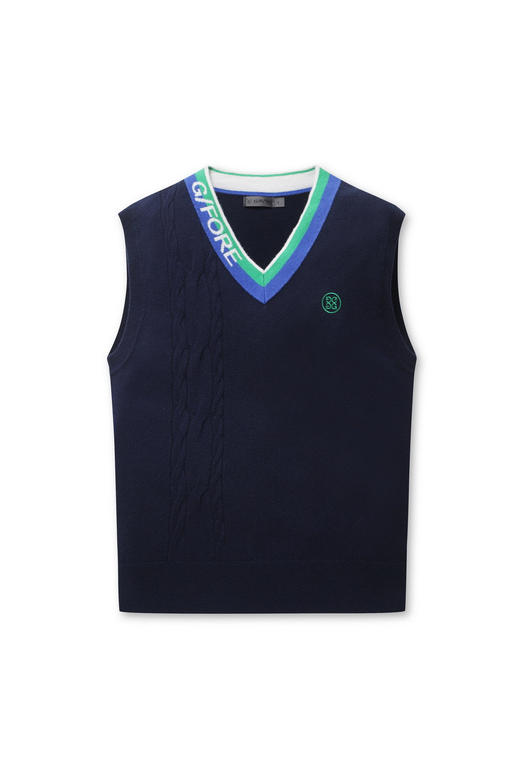 羊毛针织男士背心来了！针织背心超级百搭，并且特别适合打造好驾驭的跨季造型！款式大气配色绝佳，羊毛羊绒混纺纱线带来独特的质感和视觉效果，球队配在球场养眼又高级！ 商品图3