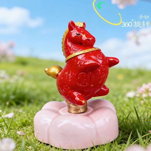 【可爱卡通旋转小马】景德镇手工陶瓷小马转转创意桌面摆件唐马摆件解压治愈礼物热卖。jc 商品图3