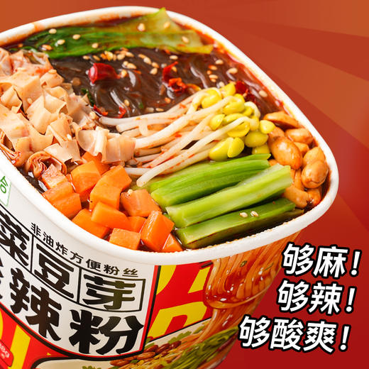 雷洽贡菜豆芽酸辣粉 酸辣爽口满口爆料 精选红薯粉 川味酸辣粉搭配8种调料188g/桶 商品图5