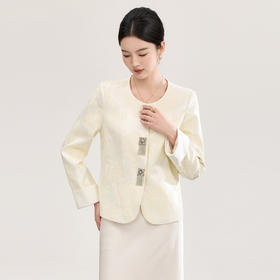 「高货wl」全新升级【铂金会员395/天猫529/差价134】(12017)洛诗琳新中式棉麻提花外套2026春季新款国风重工钉珠上衣