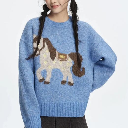 新年小马绵羊毛套头毛衣 | 新年限定马年红，精梳绵羊毛混纺，节日氛围感拉满 商品图4