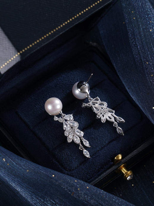 子佩集【穗穗珍惜】银S925珍珠惜王妃耳钉【MZEH007】9mm珠流苏麦穗2601 商品图3