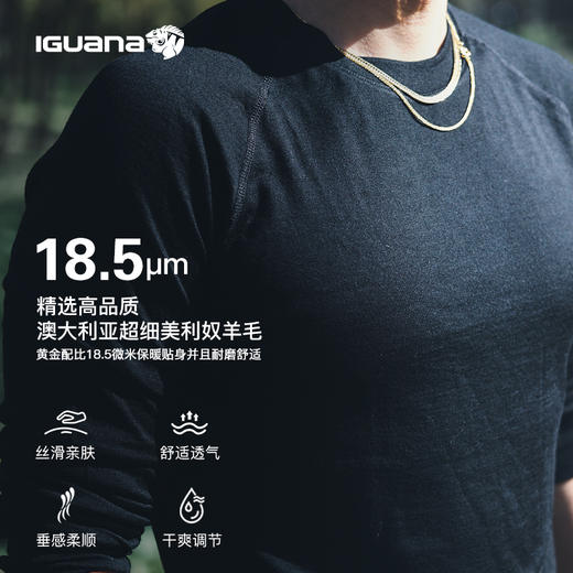 IGUANA可机洗新品男式美利奴羊毛长袖T恤速干户外徒步（内购专享） 商品图7
