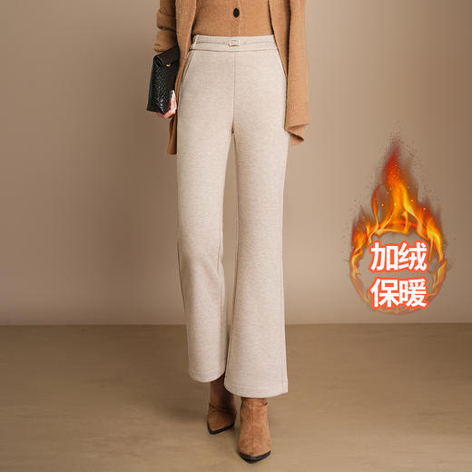 小个子加绒时尚羊毛呢微喇裤，松紧高腰显瘦显腿长直筒MYX2805 商品图0