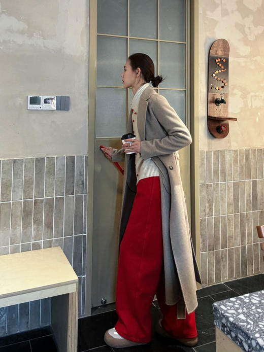 【高级定制】噢蜜ooomeooo纯羊绒翻领手工大衣 商品图7