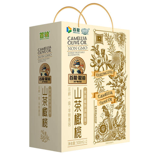 首粮/益厨 山茶橄榄油500ml精装礼盒 商品图1