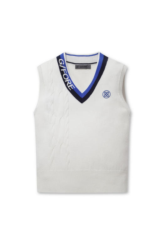 羊毛针织男士背心来了！针织背心超级百搭，并且特别适合打造好驾驭的跨季造型！款式大气配色绝佳，羊毛羊绒混纺纱线带来独特的质感和视觉效果，球队配在球场养眼又高级！ 商品图1