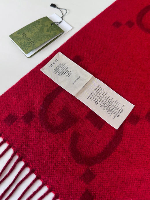 秋冬特惠💰260 古驰围巾 大G流苏 新爆款  经典双大g 双面提花流苏围巾 商品图7