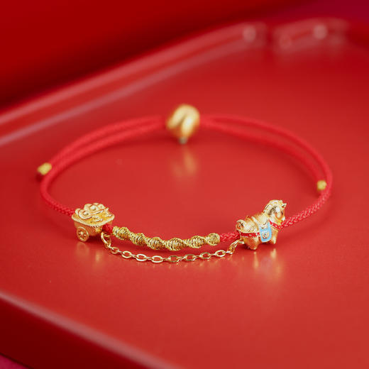 【宫里上新】神骏纳福·日进斗金925银珐琅红绳 商品图2