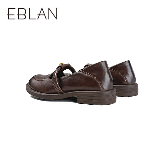 【上新】伊伴2026春季T字带小众轻设计、学院英伦风薄底乐福鞋B26157968 商品图3