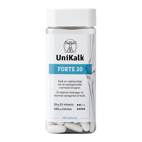 [丹麦]新Unikalk佑咔克成人特优钙片180粒. NEW!Unikalk Forte 180stk.