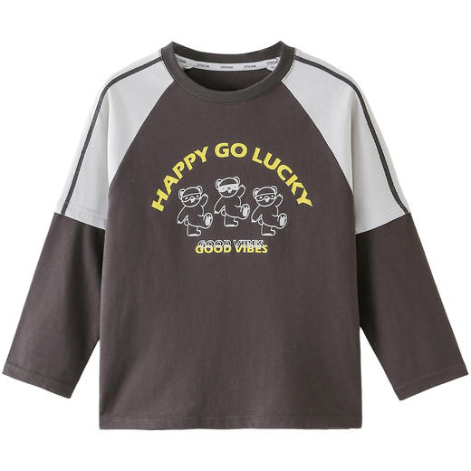 【10A抗菌纯棉】棉花堂三只小熊假两件长袖童装T恤 -FA61025 商品图11