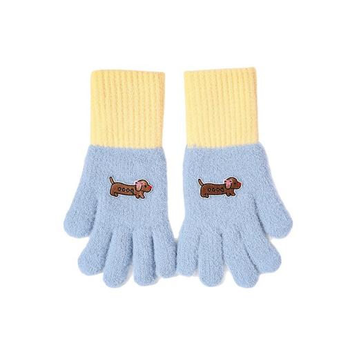 新款【韩国 腊肠狗针织手套】 女学生触屏保暖手套 可爱加厚防寒分指毛线手套 商品图4