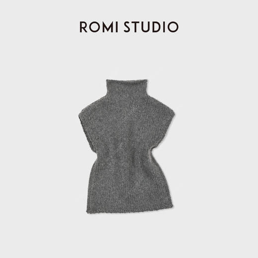 ROMI STUDIO“优雅格调”100%羊毛粗针高领绒感无袖毛衫 RWDSST1628 商品图2