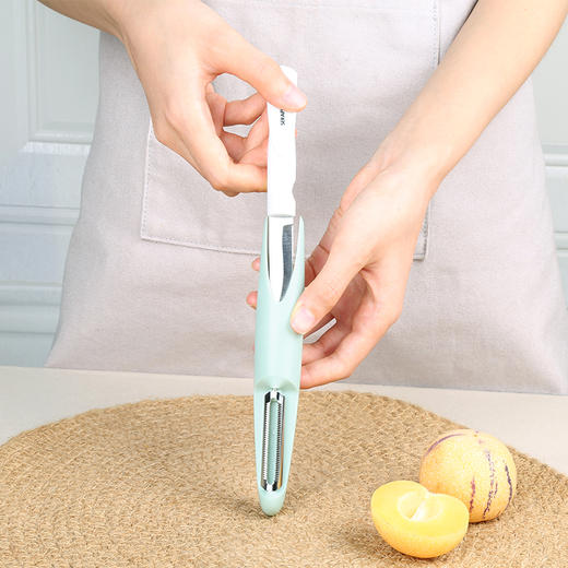 一刀多用 可切可 | 意大利尚尼帕尔玛削皮器三合一多功能削皮器，含便携包装（浅衫绿） 商品图2