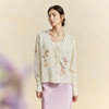 【林栖设计小店】宋瓷雅画|绵羊毛印花米白花边新中式2026春新款毛织外套1961050 商品缩略图4