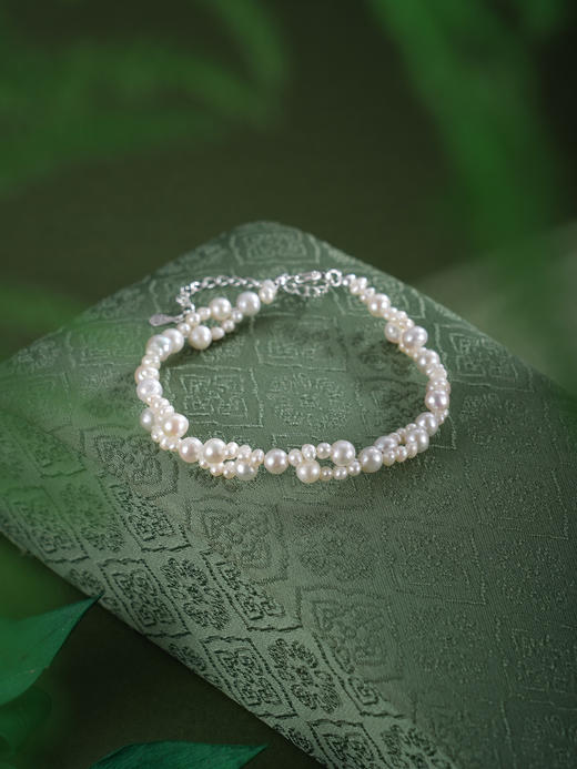 子佩集【璇玑素魄】银S925珍珠惜王妃手链【SPB0930001】4.5mm大珠双层交织2601 商品图4