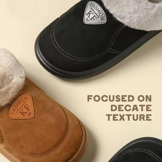 男士冬季加绒加厚室内家居防滑软底拖鞋【WG25111】 商品图0