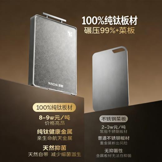 【纯钛健康金属 0异味】双枪纯钛双面菜板 0重金属 双面可用 商品图1