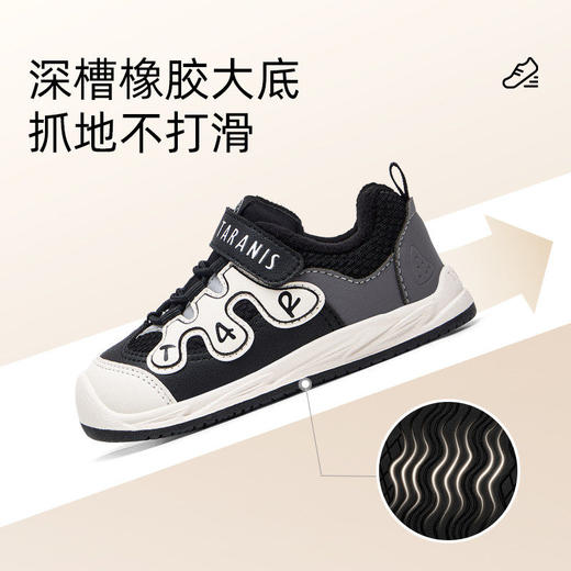 泰兰尼斯加绒冬季男宝宝学步鞋防滑软底童鞋女童包头防撞机能鞋T01T5D8385 商品图3