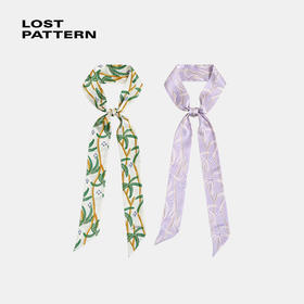 龙血树印花真丝缎面窄丝巾yc0225004