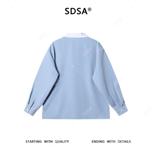 7003SDSA秋冬新款痞帅男装优雅法式叠穿拼接长袖衬衫简约百搭衬衣时尚 商品图5