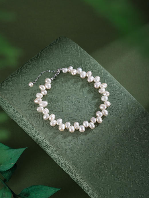 子佩集【珠澈凝霜】银S925珍珠惜王妃手链【SPB0750002】4*6mm珠巴洛克2601 商品图6