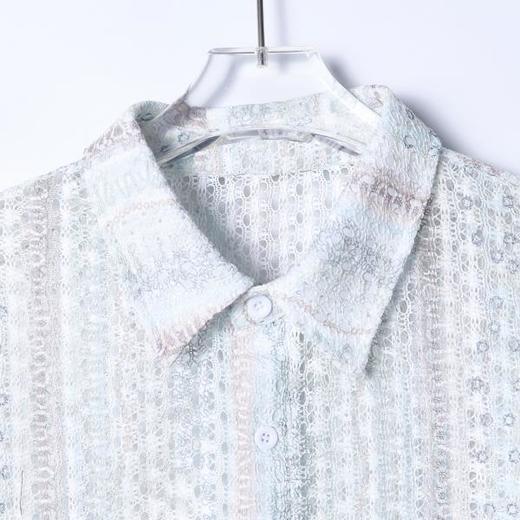 6977SDSA男士秋冬新款痞帅男装韩版简约镂空设计长袖衬衫百搭宽松衬衣 商品图2