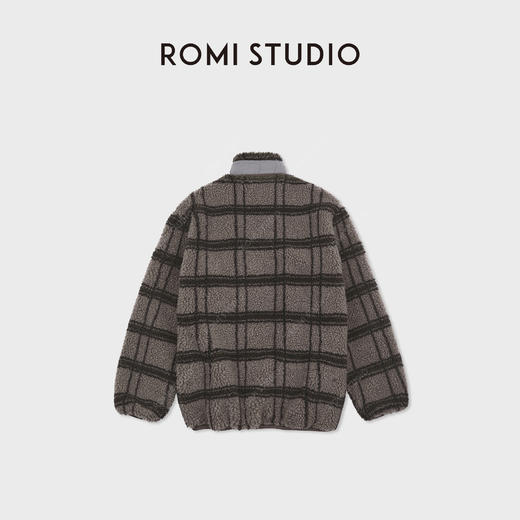 ROMI STUDIO“复古氛围”格纹羊毛针织两面穿摇粒绒外套RWCSWY7341 商品图2