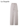 天猫同步【磨毛工装风牛仔】拉夏贝尔/La Chapelle高腰后松紧大口袋显瘦百搭直筒阔腿裤 商品缩略图0