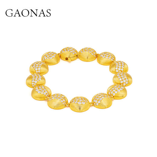 GAONAS  时尚贵气圆形金色手链11736SGO 商品图1