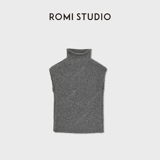 ROMI STUDIO“优雅格调”100%羊毛粗针高领绒感无袖毛衫 RWDSST1628 商品图0