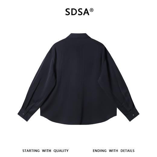 2891SDSA男士秋冬新款痞帅男装显瘦简约纯色拼接长袖衬衫百搭舒适衬衣 商品图5