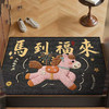 【细腻短绒舒适触感❗️精细锁边针针密封】2026卡通马年编织风喜庆地垫进门入户玄关浴室水晶绒脚垫地毯门垫。jc 商品缩略图4