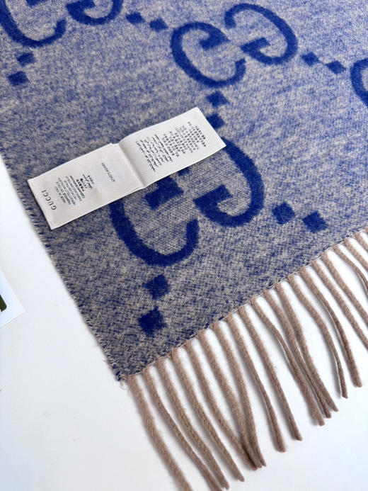 秋冬特惠💰260 古驰围巾 大G流苏 新爆款  经典双大g 双面提花流苏围巾 商品图8