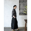 牧衣游原创 丝麻净色半身裙黑色通勤百搭显瘦垂感宽松A字裙 暮四 商品缩略图3