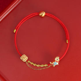 【宫里上新】神骏纳福·日进斗金925银珐琅红绳