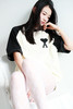 黑白拼接tee，胸口刺绣工艺。插肩袖设计全棉法式情侣半袖E010860 商品缩略图0