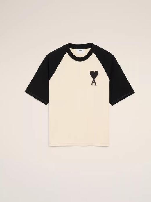 黑白拼接tee，胸口刺绣工艺。插肩袖设计全棉法式情侣半袖E010860 商品图6