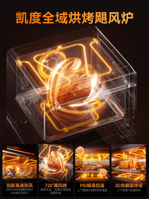 【杨幂代言】凯度B7pro飓风炉微蒸烤炸箱一体机四合一家用微波炉 商品图7