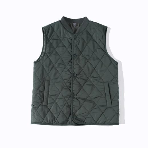 秋冬新款菱形格夹棉纯色立领棉马甲 商品图3